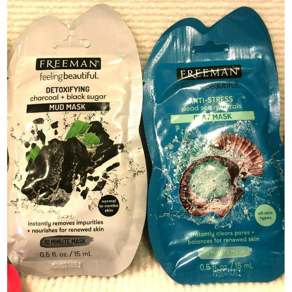 Freeman Face Masks, Set of 9, Revitalizing, clearing, detoxifying, anti-stress, - Picture 3 of 4